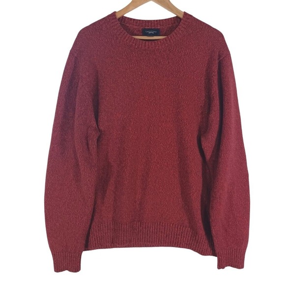 Lands' End Other - Lands End Mens XL DRIFTER Cotton Crew Neck Pullover Sweater Marled Red Cranberry